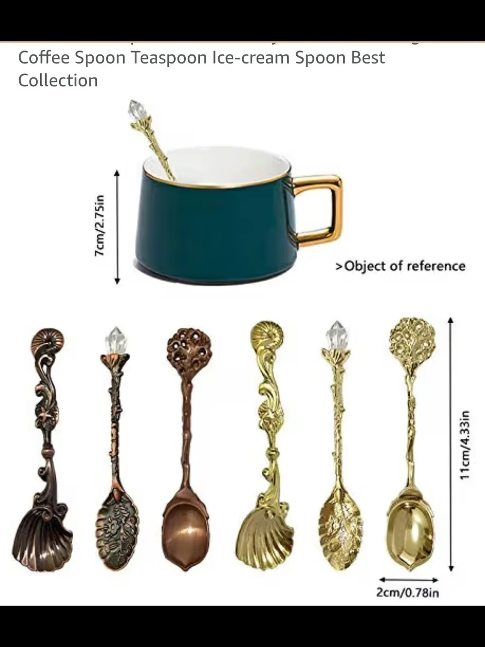 Grace Ornate Serving Spoons in Gold, Silver, and Copper Tones